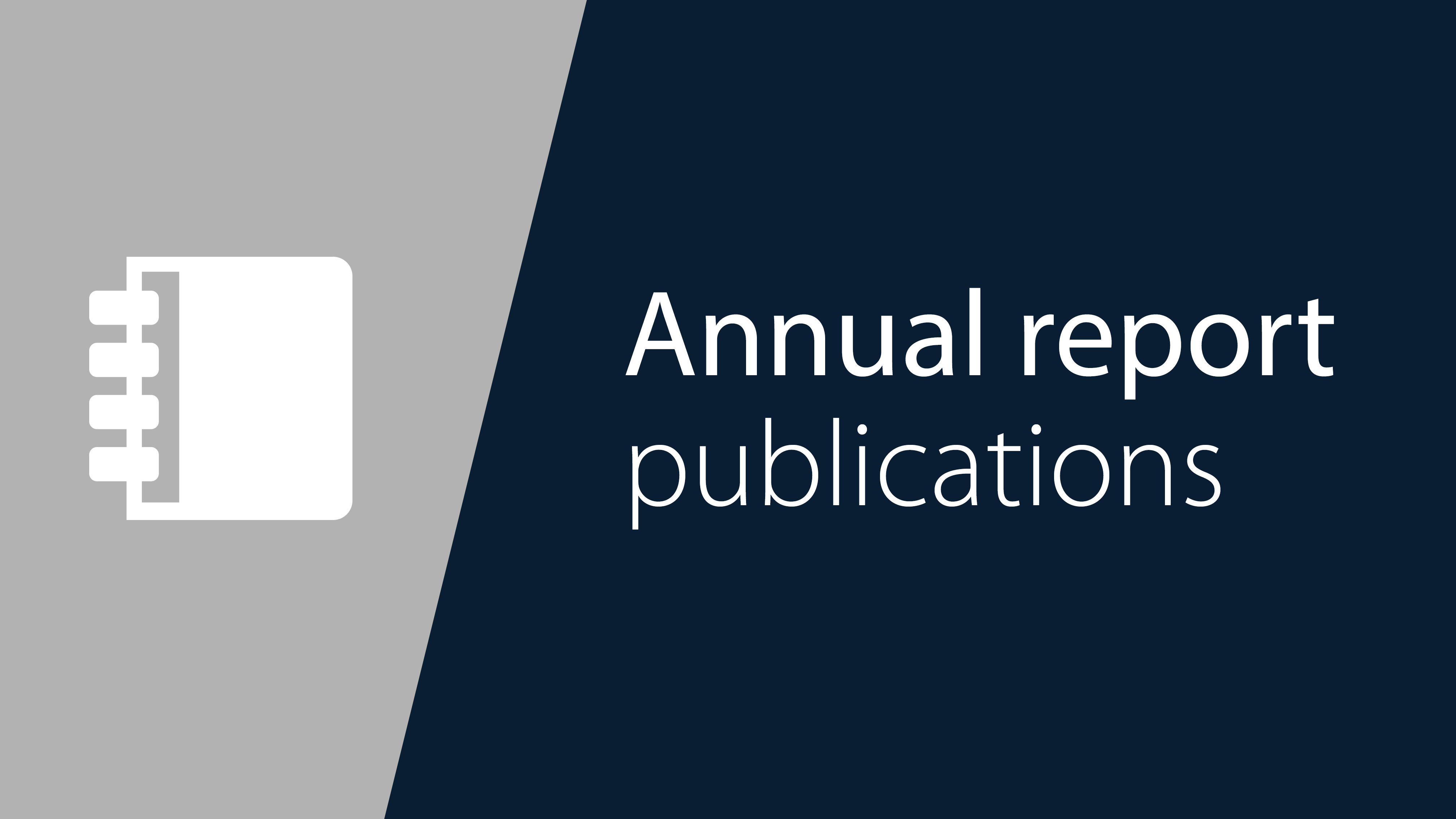 the Annual reports category of publications
